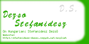 dezso stefanidesz business card